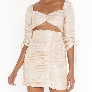 Nasty Gal Shimmer Ruched Mini Dress